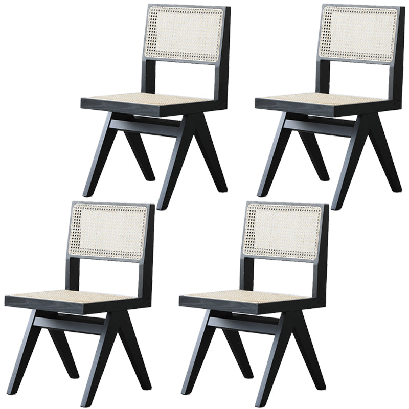 Traditional Dining Chair Wooden Open Back Side Chair for Home Black Non-Upholstered Chair(s) 4 Piece Set Clearhalo 'Dining Chairs' 'Dining Tables & Seating' 'dining_chair' 'furn' 'furn_dining_chair' 'Furniture' 'Kitchen & Dining Furniture' 5186310