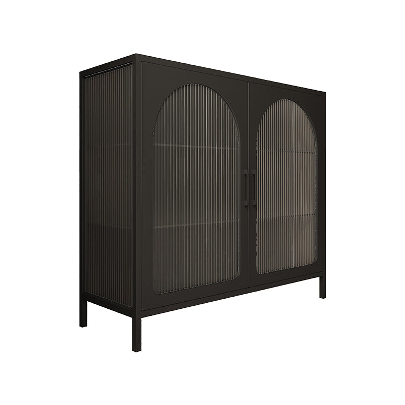 Glam Style Buffet Server Glass 2 porta da pranzo altezza da 38 pollici per soggiorno