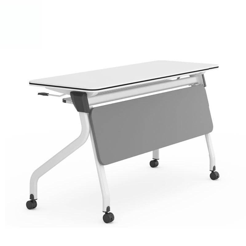 Bureau de bureau en bois moderne avec roues roues de bourse rectangulaire pour le bureau