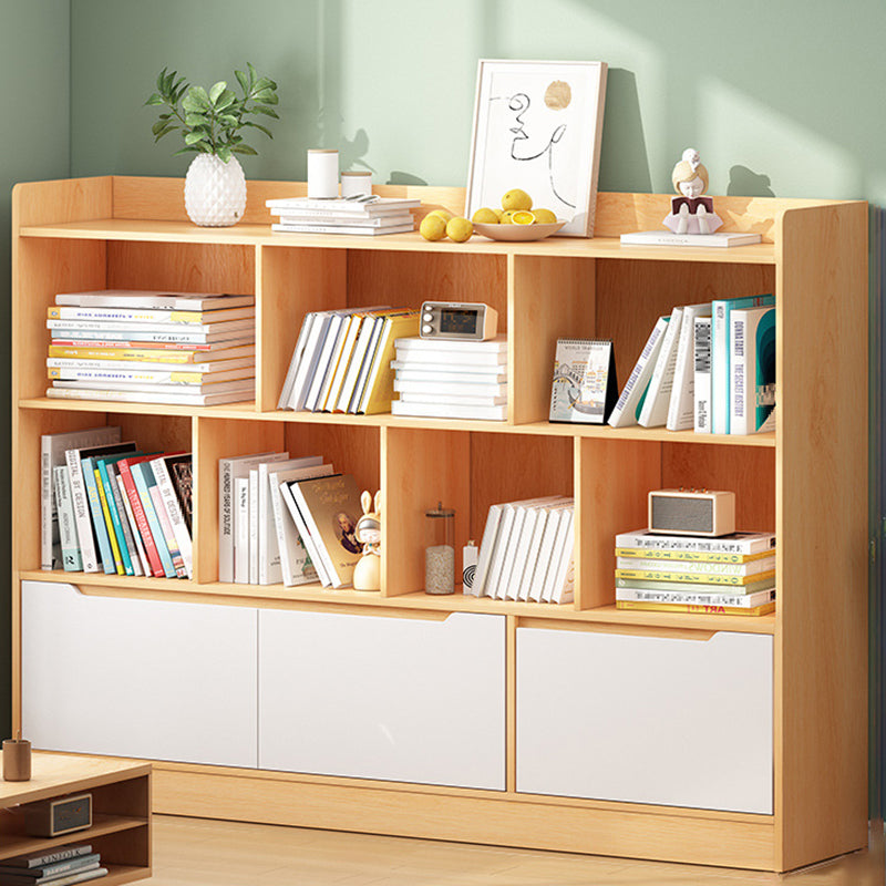 Standard Bookshelf With Doors Contemporary Bookcase for Study Room