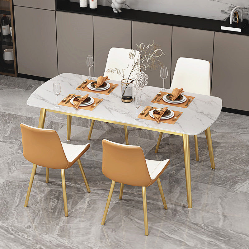 Modern Rectangle Sintered Stone Dining Table Set 1/2/5 Pieces Dining Set for Home Use