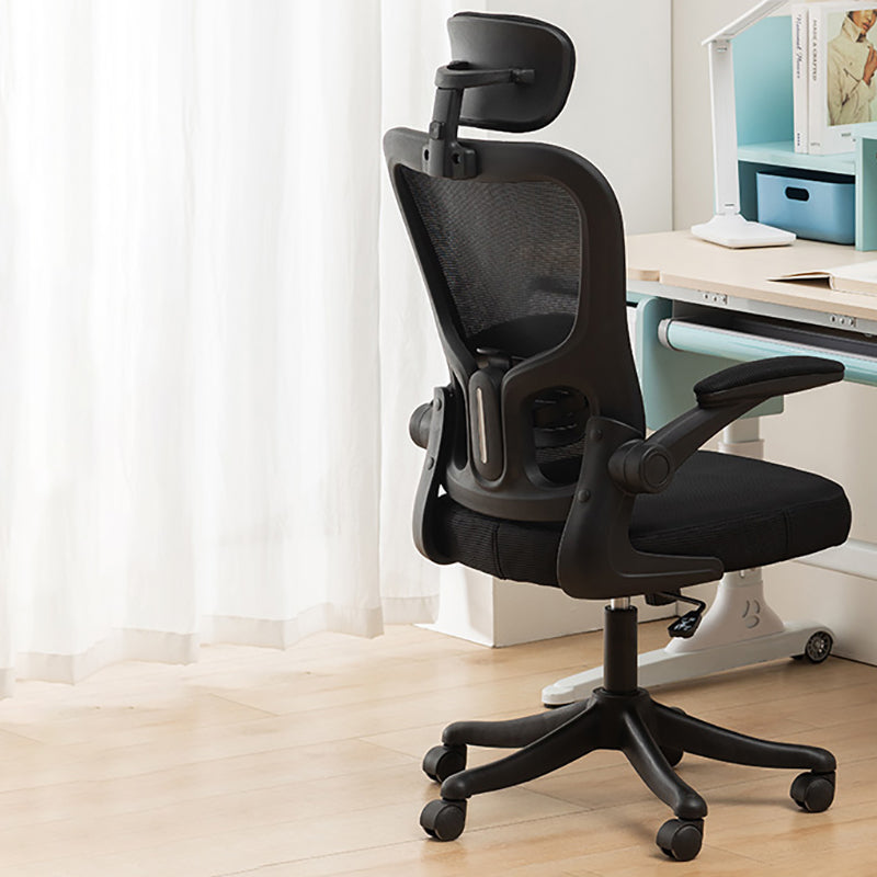 Silla de oficina de altura contemporánea del escritorio de brazo plástico