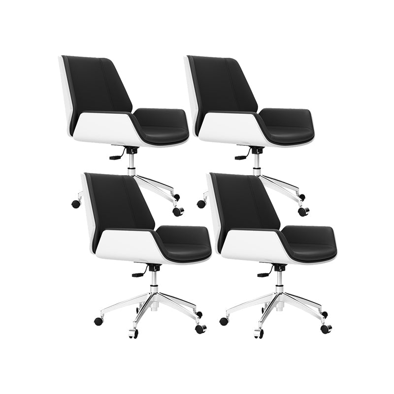 Sedia conferenza in pelle finta sedia a bracciale a medio retro contemporanea