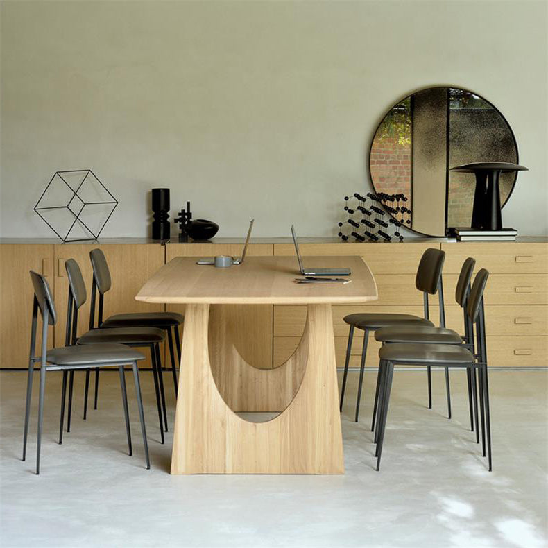 Rectangle Modern Dining Table Fixed Table with Solid Wood for Dining Room