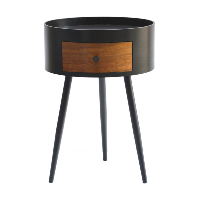 Modern 21.1" Tall 1-drawer Wooden Nightstand Metal Legs Night Stand