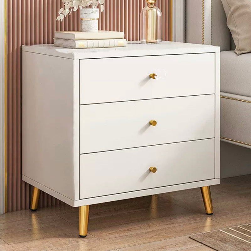 Modern Style Plate Countertop Metal Cabinet Leg White Nightstand