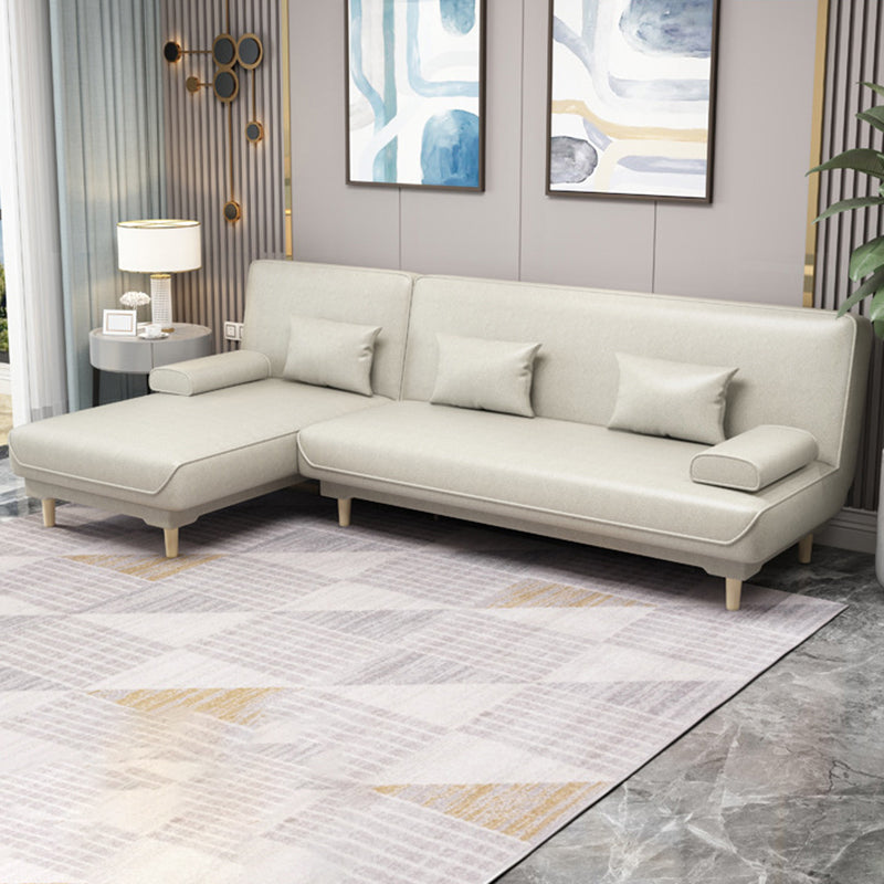 Sofá moderno de tela/cuero sintético con brazo superior de almohada para sala de estar