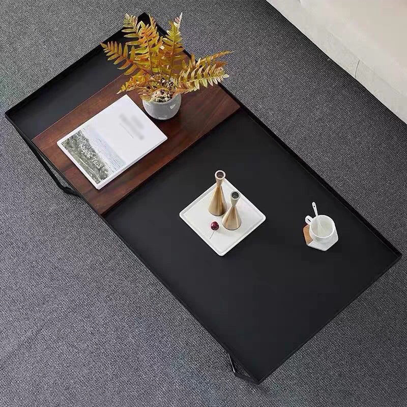 Modern Style Metal Craft Cross Table Base Black Rectangular & Square Coffee Table Clearhalo 'Coffee & Accent Tables' 'Coffee Tables' 'coffee_tables' 'furn' 'furn_coffee_tables' 'Furniture' 'Living Room Furniture' 5212022