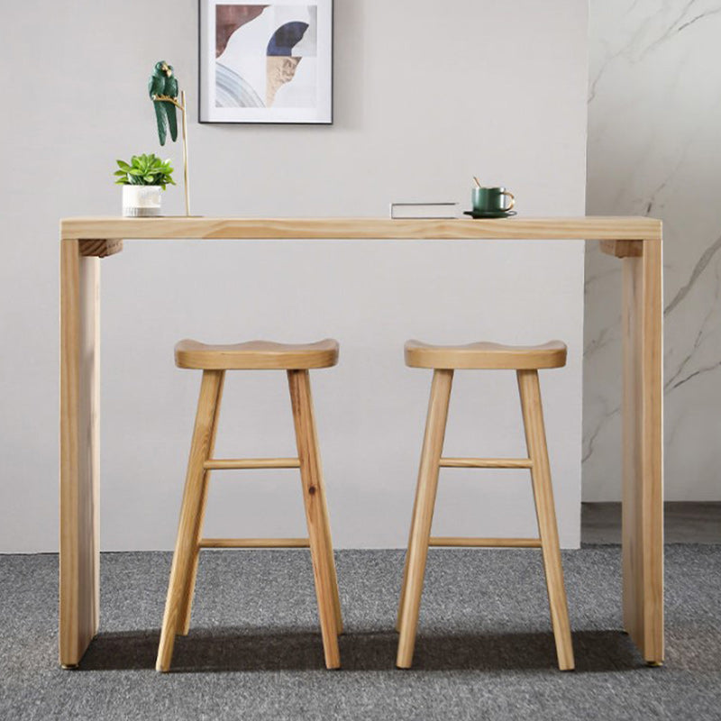 Rectangle Pine Wood Counter Table Contemporary Bar Table for Dining Room Wood Without Chairs Clearhalo 'Bar Furniture' 'Bar Tables' 'bar_tables' 'furn' 'furn_bar_tables' 'Furniture' 'Kitchen & Dining Furniture' 5216064