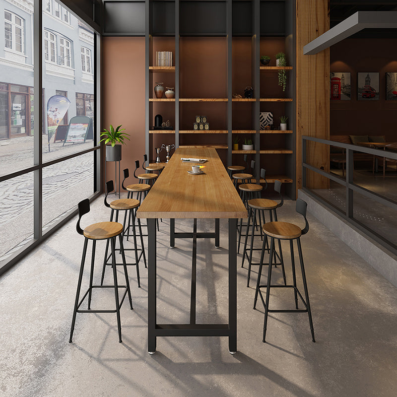 Table du comptoir supérieur en bois rectangle Table du bar de style industriel pour restaurant