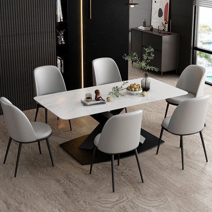 Modern Rectangle Dinette Set 1/2/5/7 Pieces Dining Table Set with Sintered Stone Top