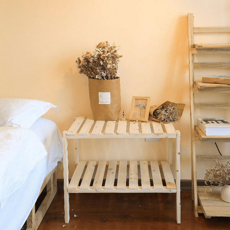 Modern natuurlijk nachtkastje 14 "hoog bedkast met plank