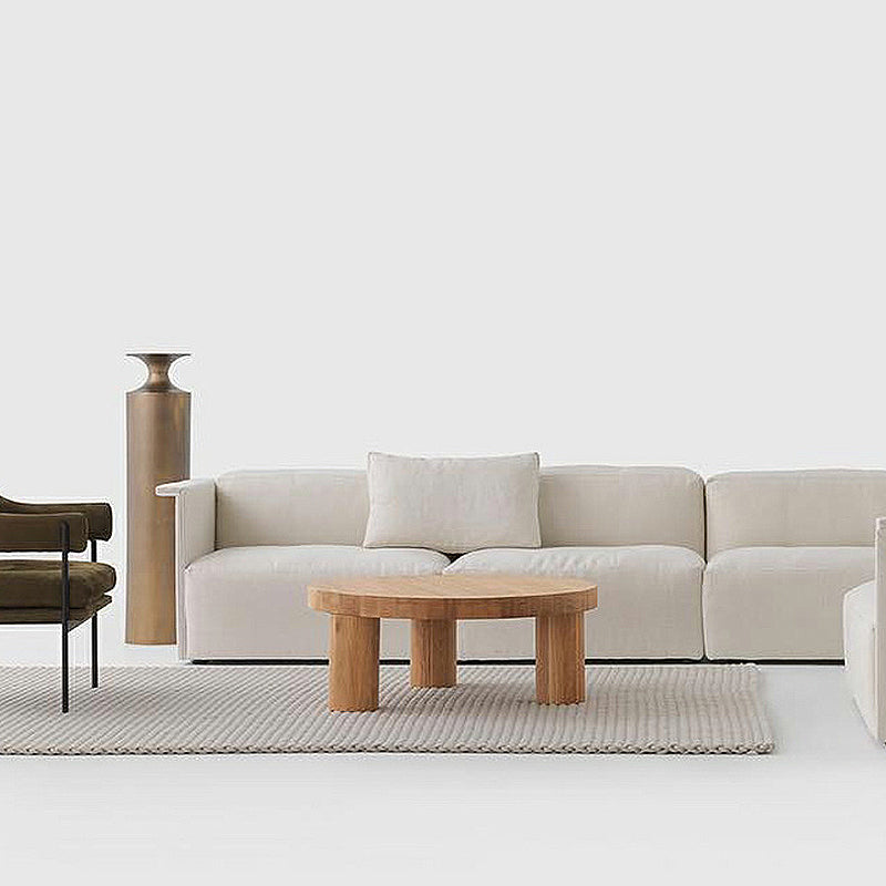 Scandinavian Wooden Round Coffee Cocktail Table 3 Legs Coffee Table 39.5"L x 39.5"W x 14"H Natural Clearhalo 'Coffee & Accent Tables' 'Coffee Tables' 'coffee_tables' 'furn' 'furn_coffee_tables' 'Furniture' 'Living Room Furniture' 5219211