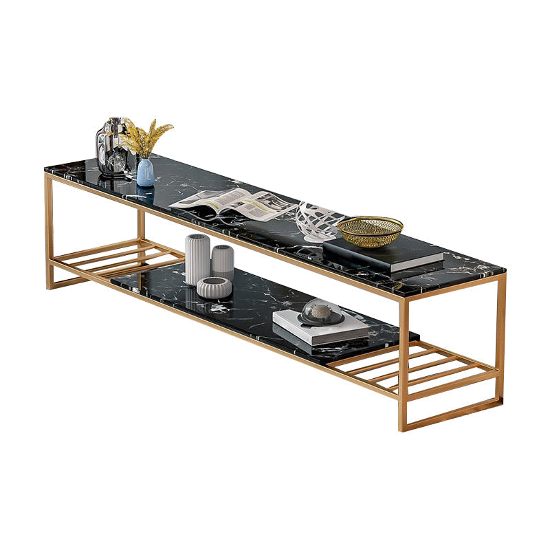 17.72 "H TV Stand Open Rangement Glam Style Console TV avec 2 étagères pour le salon