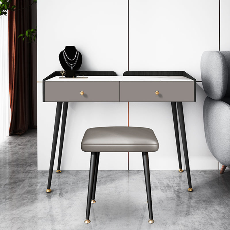 Hedendaagse make -upkaptafel met lade grijs 15,74 "W x 30.51" H