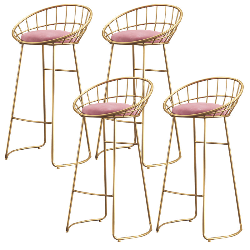 Scandinavian Design Upholstered Bar Stools Armless Stools with Cushion
