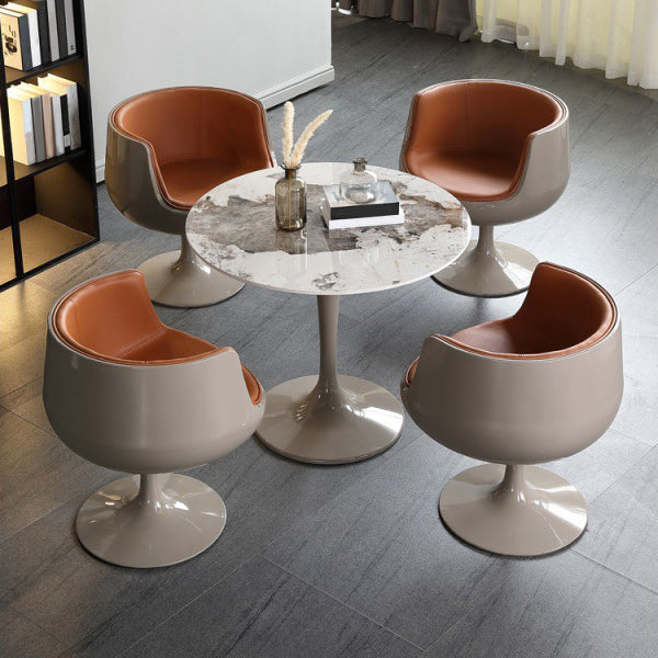 Modern Sintered Stone Dining Table Set Round 1/2/4/5 Pieces Dining Set