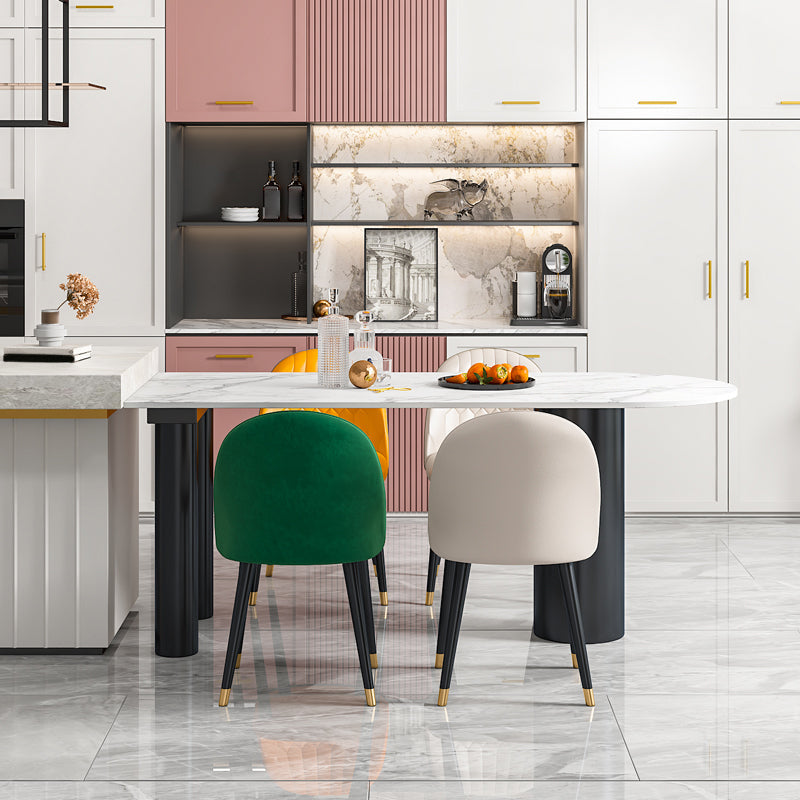 Mesa de comedor de piedra sinterizada mesa de comedor blanca moderna para cocina