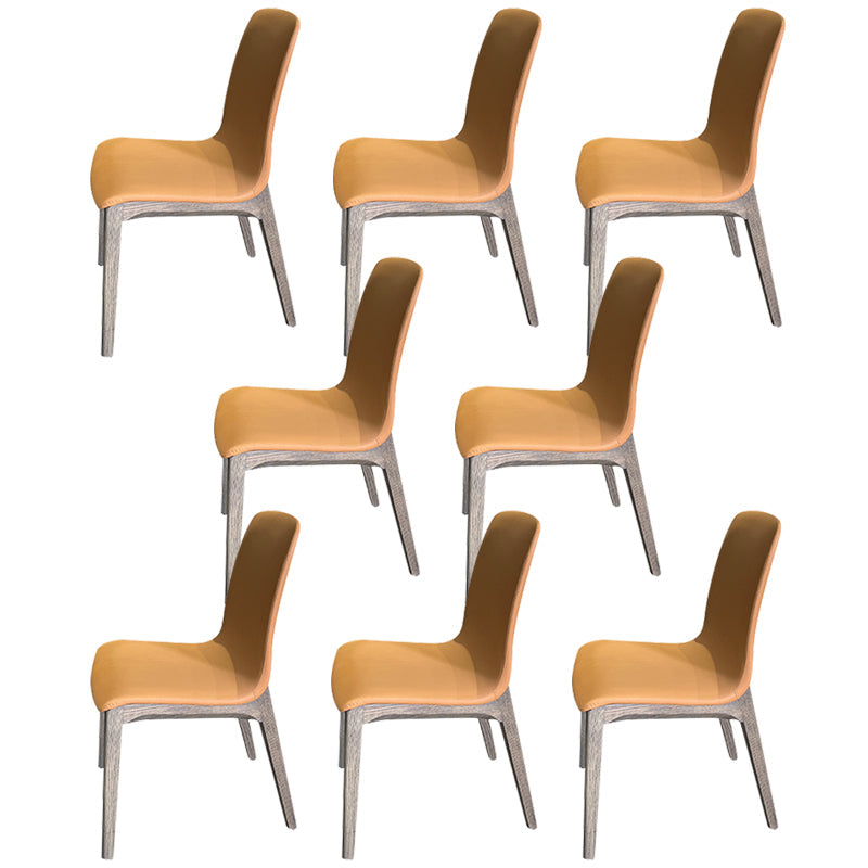 Zeitgenössischer Leder -Esstuhl Armless Wood Esszimmerstuhl für zu Hause Gebrauch