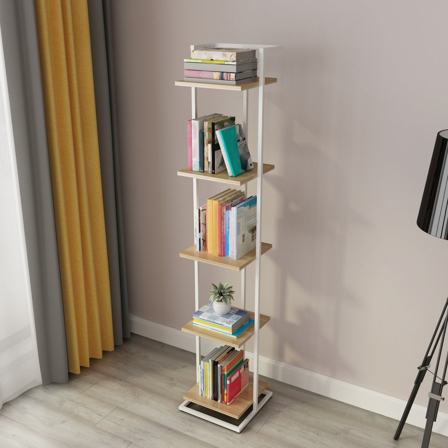 Libreria di libreria in stile moderno aperto per l'home office