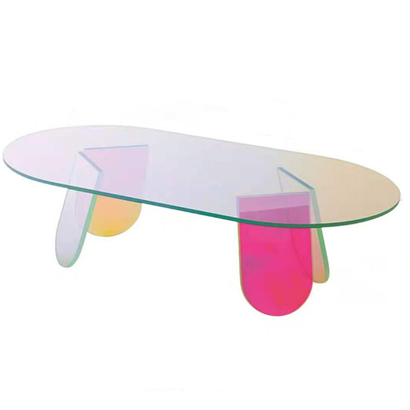 Light Luxury Gradient Colorful Coffee Table Round Oval Acrylic Coffee Table