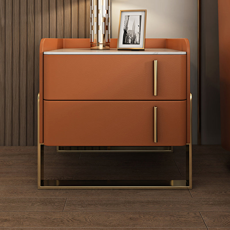 Modern Stone Top Night Stand de 19.68 "Alto 2 - Cajón Nightsand