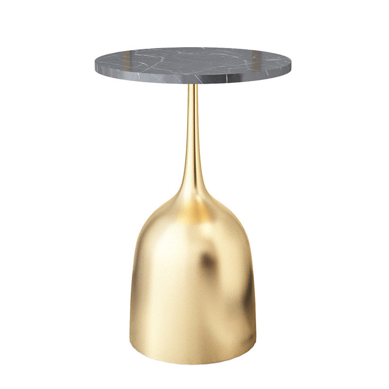 Mid-century Modern Cocktail Table Metal/rock Board Round Coffee Table with Top