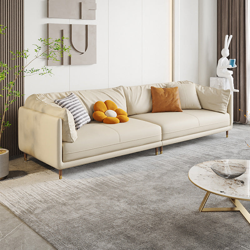 Custine di cuscino da soggiorno in pelle vera e propria divano moderno