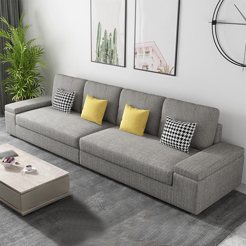 静止したストレージスリップカバーされた正方形のアームグレークッションソファ