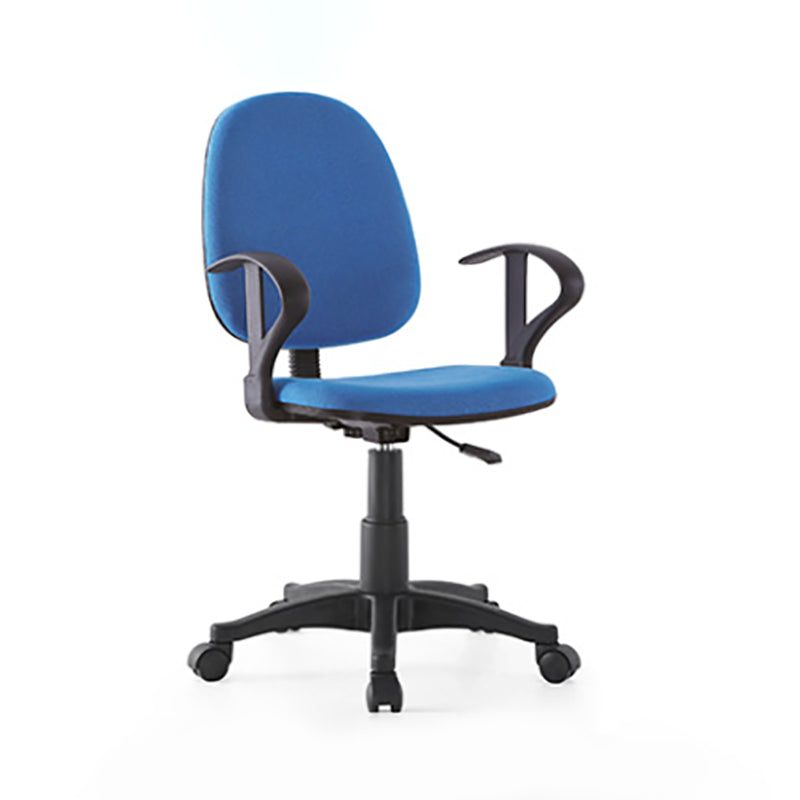 Adjustable Seat Height Office Chair Nylon Frame Swivel Chair with Caster Wheels Dark Blue With Arms Clearhalo 'furn' 'furn_office_chair' 'Furniture' 'Office Chairs' 'Office Furniture' 'office_chair' 5233221
