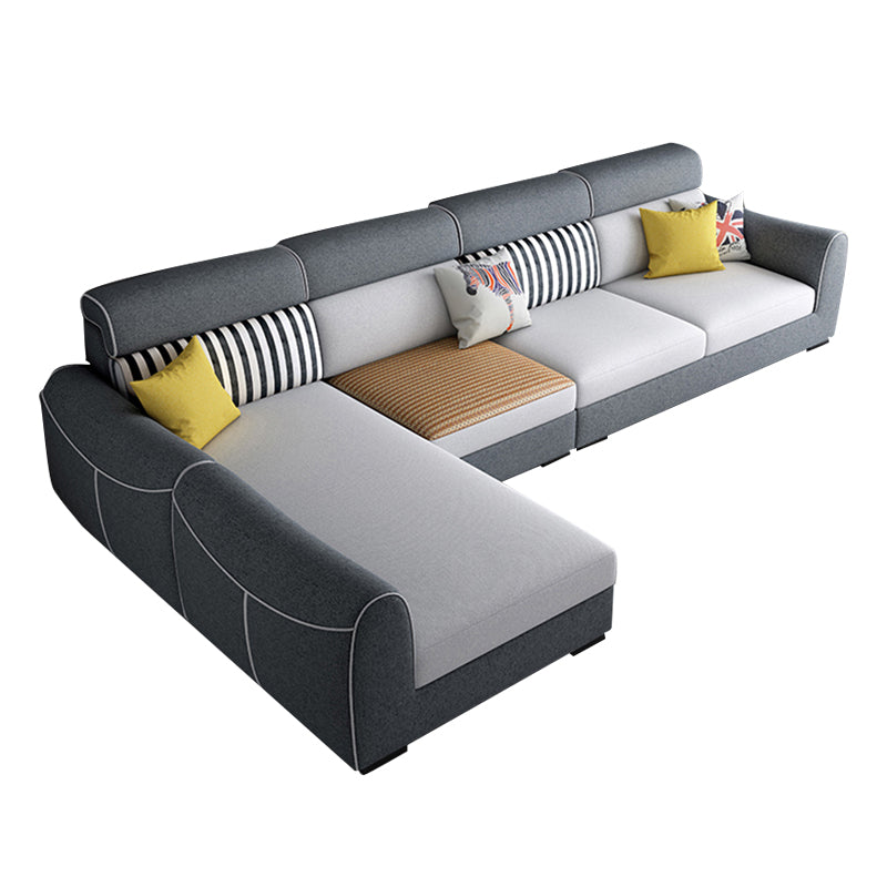 Canapé de bras carré moderne avec oreiller cousu en arrière pour l'appartement et le salon