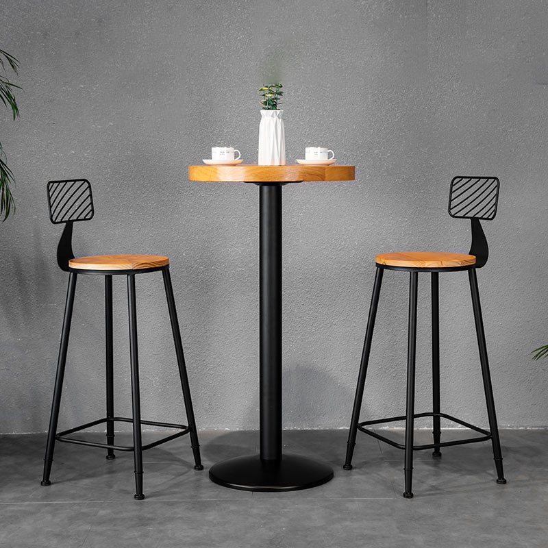 Industrial 1/2/3 Pieces Round Bar Table Set Solid Wood Bistro Set 3 Pieces: Table, 2 Chairs Clearhalo 'Bar Furniture' 'furn' 'furn_home_bar_bar_sets' 'Furniture' 'Home Bars & Bar Sets' 'home_bar_bar_sets' 'Kitchen & Dining Furniture' 5234235