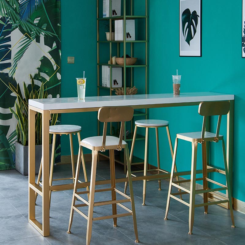 Tavolo da bar in stile glam tavolo da pub piedistallo oro per soggiorno