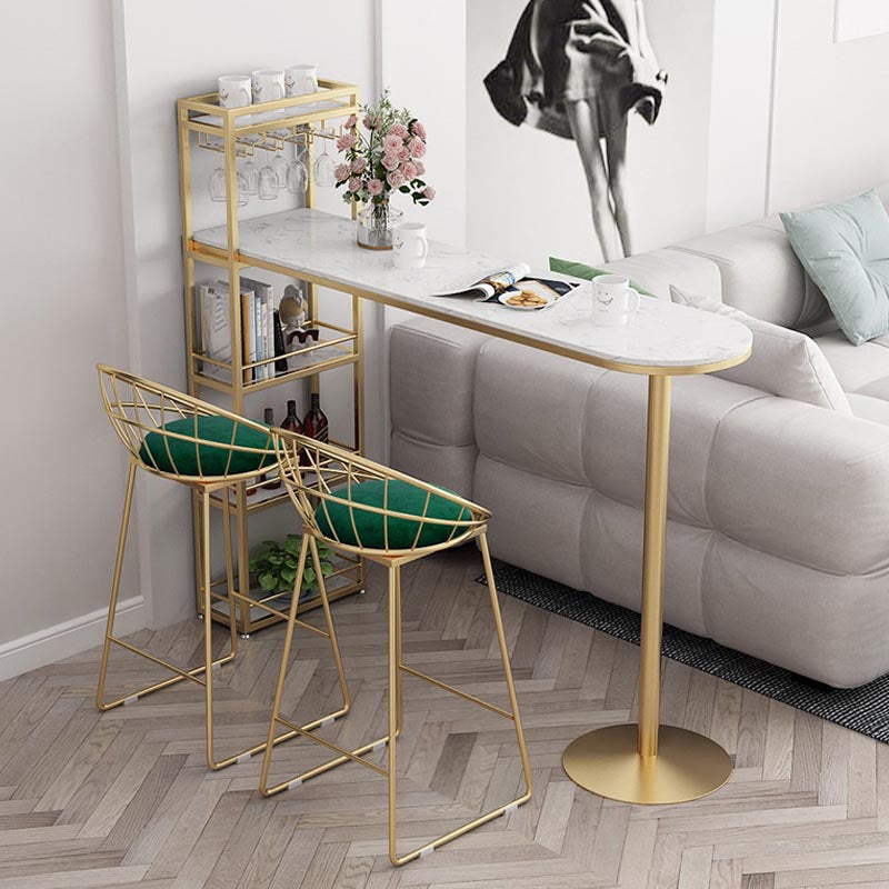 Tavolo da bar contemporaneo in pietra top tavolo da bistrot interno con portapacing