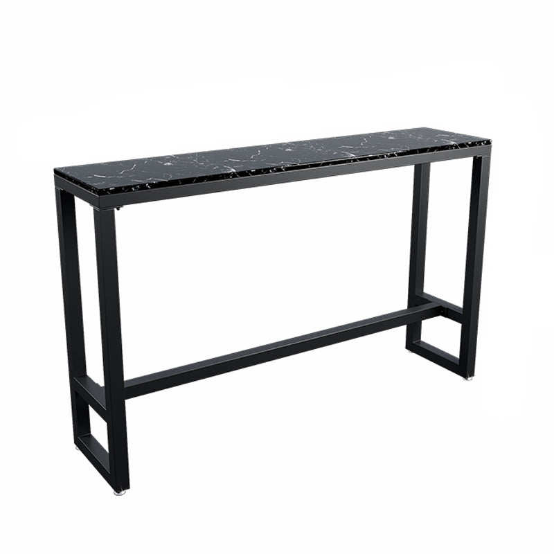 Table à manger en pierre de barre de bar à barre rectangle moderne avec piédestal à chevalet pour salle à manger