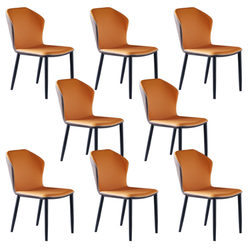 Moderne stijl Wingback Side stoel stoel ARMLess faux lederen eetkamerstoel voor thuisgebruik