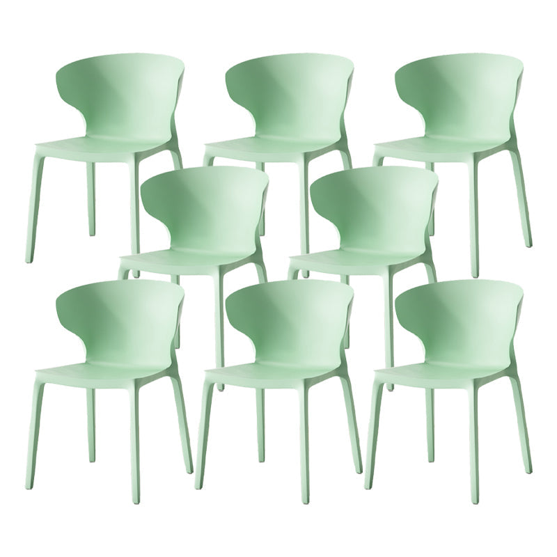 Scandinavian Home Wingback Side Chair Matte Finish Plastic Dining Chair