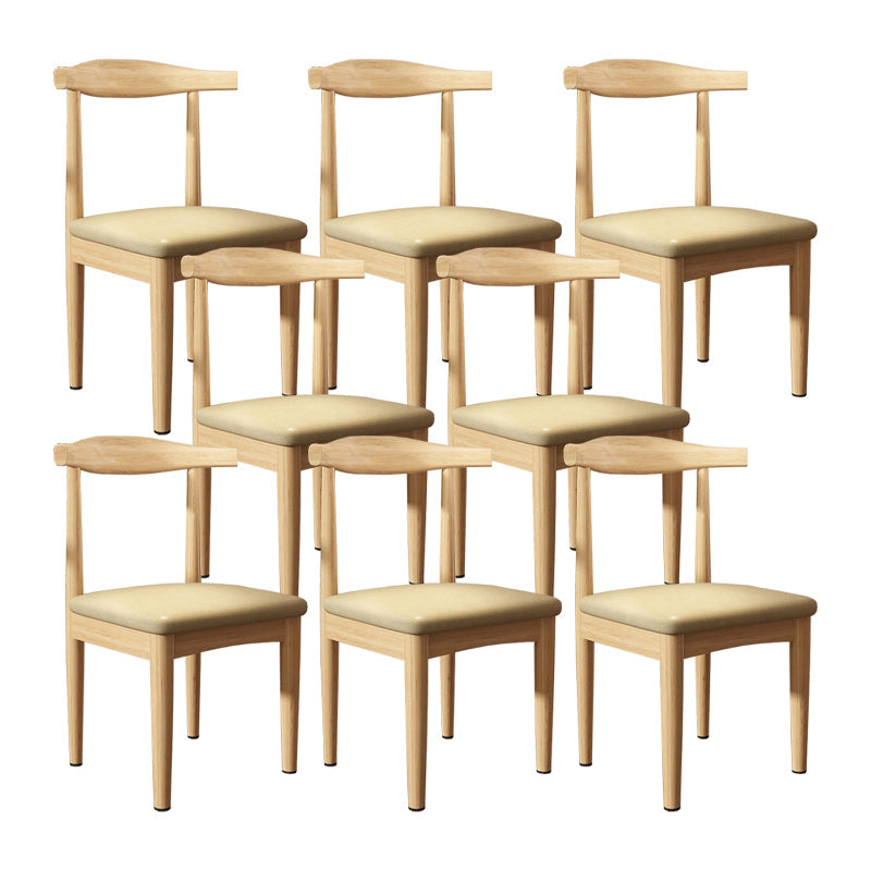 Contemporary Matte Finish Upholstered Side Chair Home Open Back Dining Chair