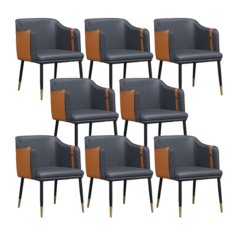 Sillas laterales de comedor de cuero de estilo escandinava