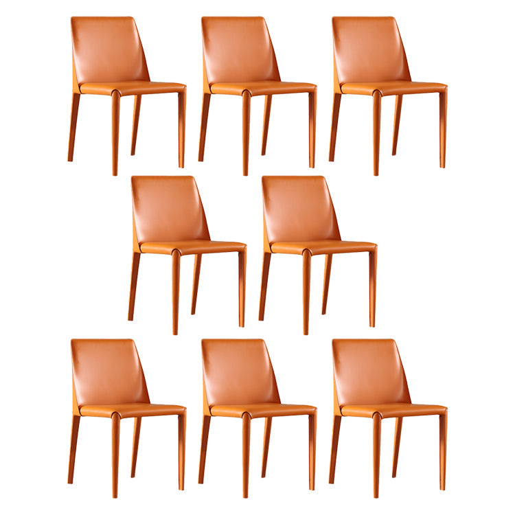 Eigentijdse stijl lederen eetstoel armloze stoere rugstoelen