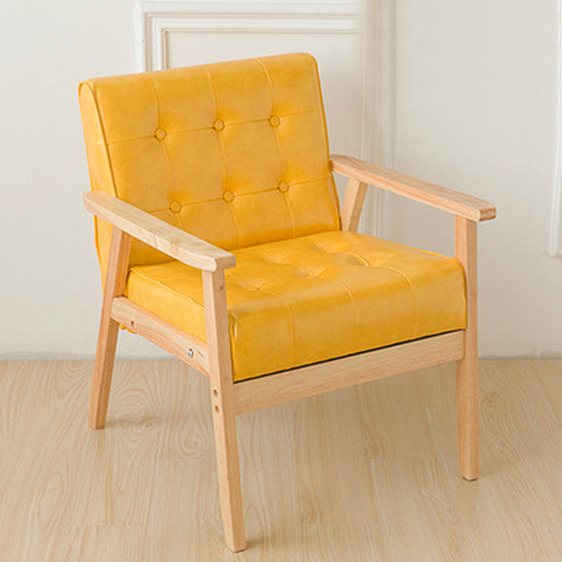 Sedia a braccio in pelle finta da 25,5 "moderna con quattro gambe di base e trapuntato per l'ufficio