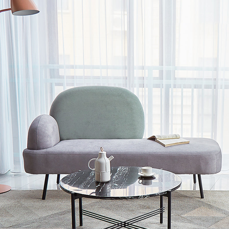 コンテンポラリーコットンブレンドシングルアームタイトバックライトグレーソファセット