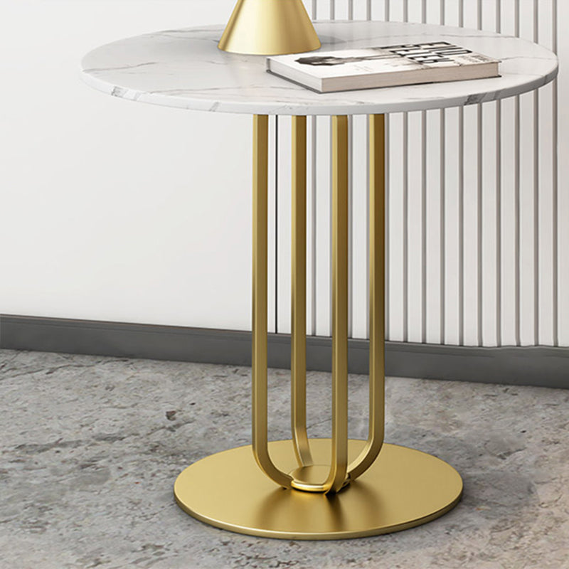 Tavolo da divano con divano di divano in metallo di marmo rotondo contemporaneo