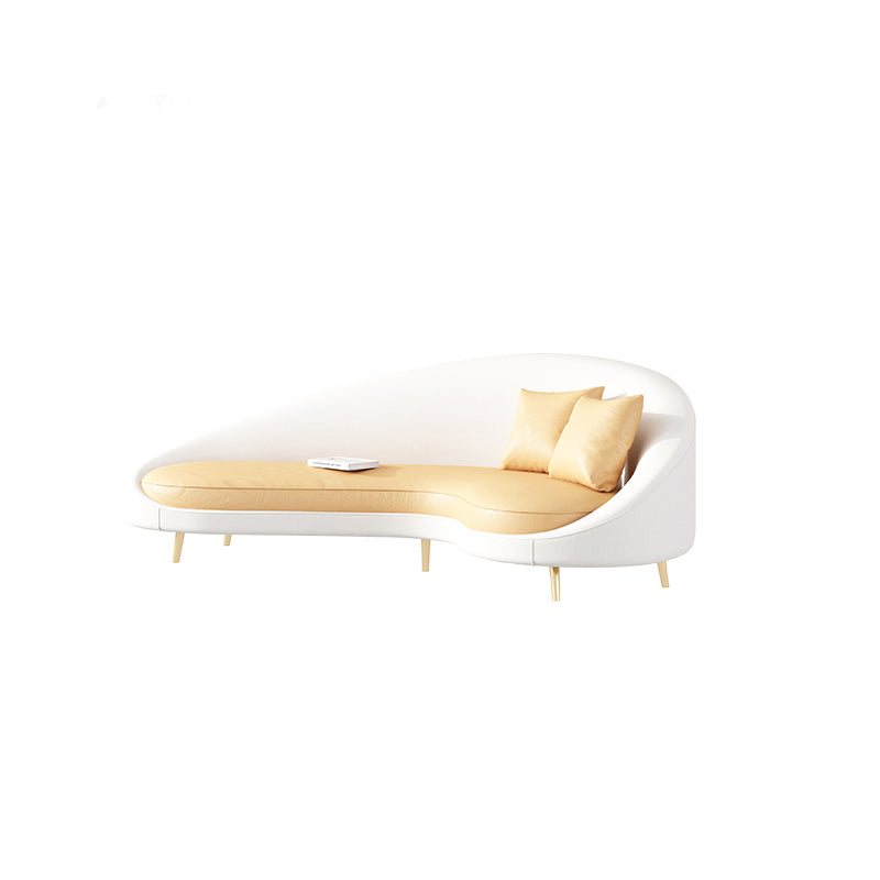 Divano scandinavo beige con retro stretto 93 'per soggiorno