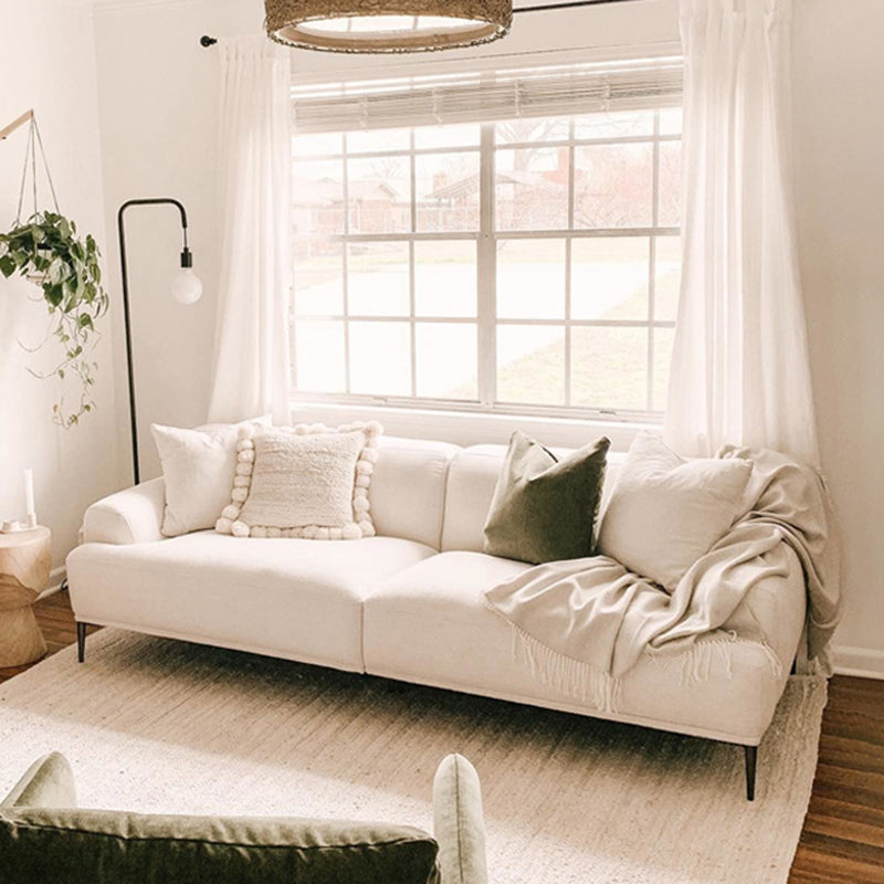 Linen Recessed Arm Sofa 38"W Modern Cushions Sofa for Living Room