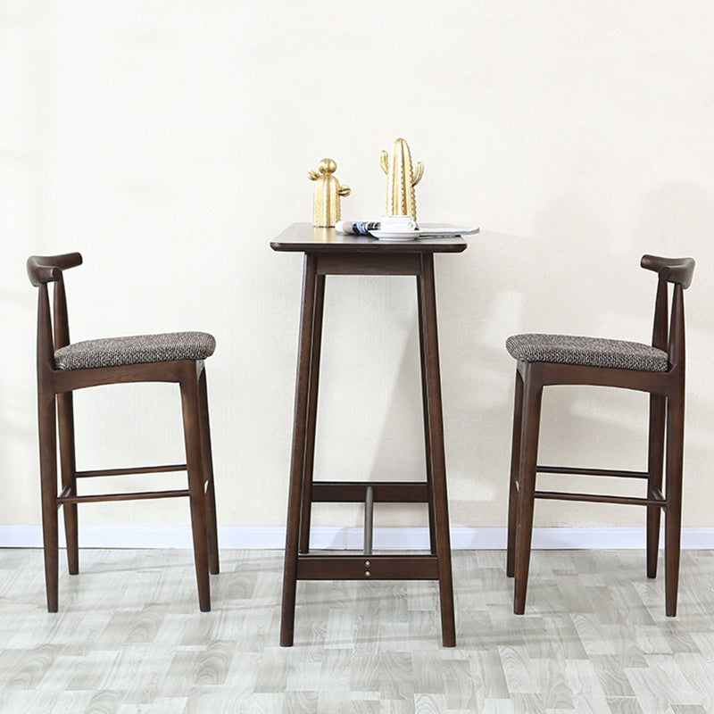 Modern vast hout bistro accent eettafel rechthoek indoor patio balk tafel