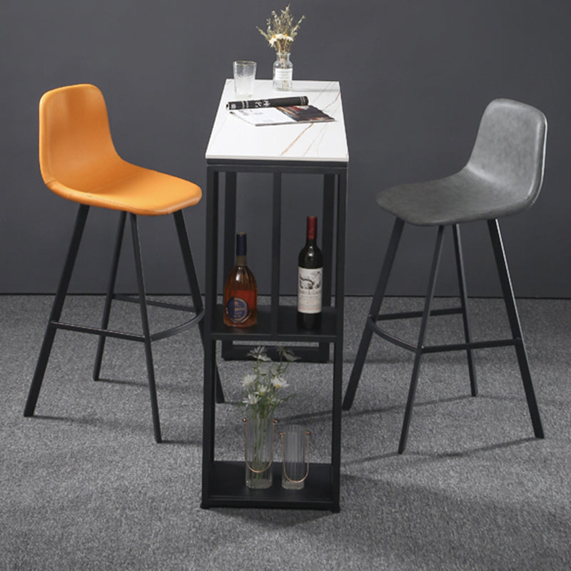 Industrial Style Bar Table Stone Top 42-inch Height Pub Table for Coffee Shop