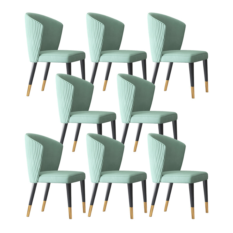 Nordischer Stil gepolsterter Seitenstuhl Armless Wingback Parsons Stuhl