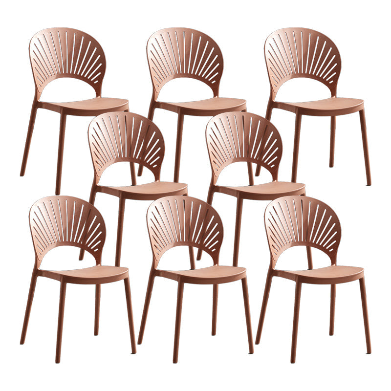 スカンジナビアのホームオープンサイドチェアプラスチックスタック可能なダイニングチェア