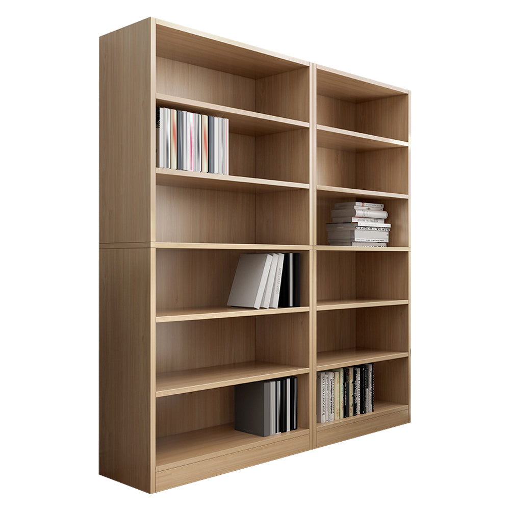 Closed Back Modern Style Bookshelf Wood Bookcase for Office Use 57.5"L x 11.8"W x 70.9"H Natural Clearhalo 'Bookcases' 'furn' 'furn_bookcases' 'Furniture' 'Office Furniture' 5249192
